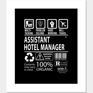 Assistant Hotel Manager T Shirt - MultiTasking Certified Job Gift Item Tee Posters and Art